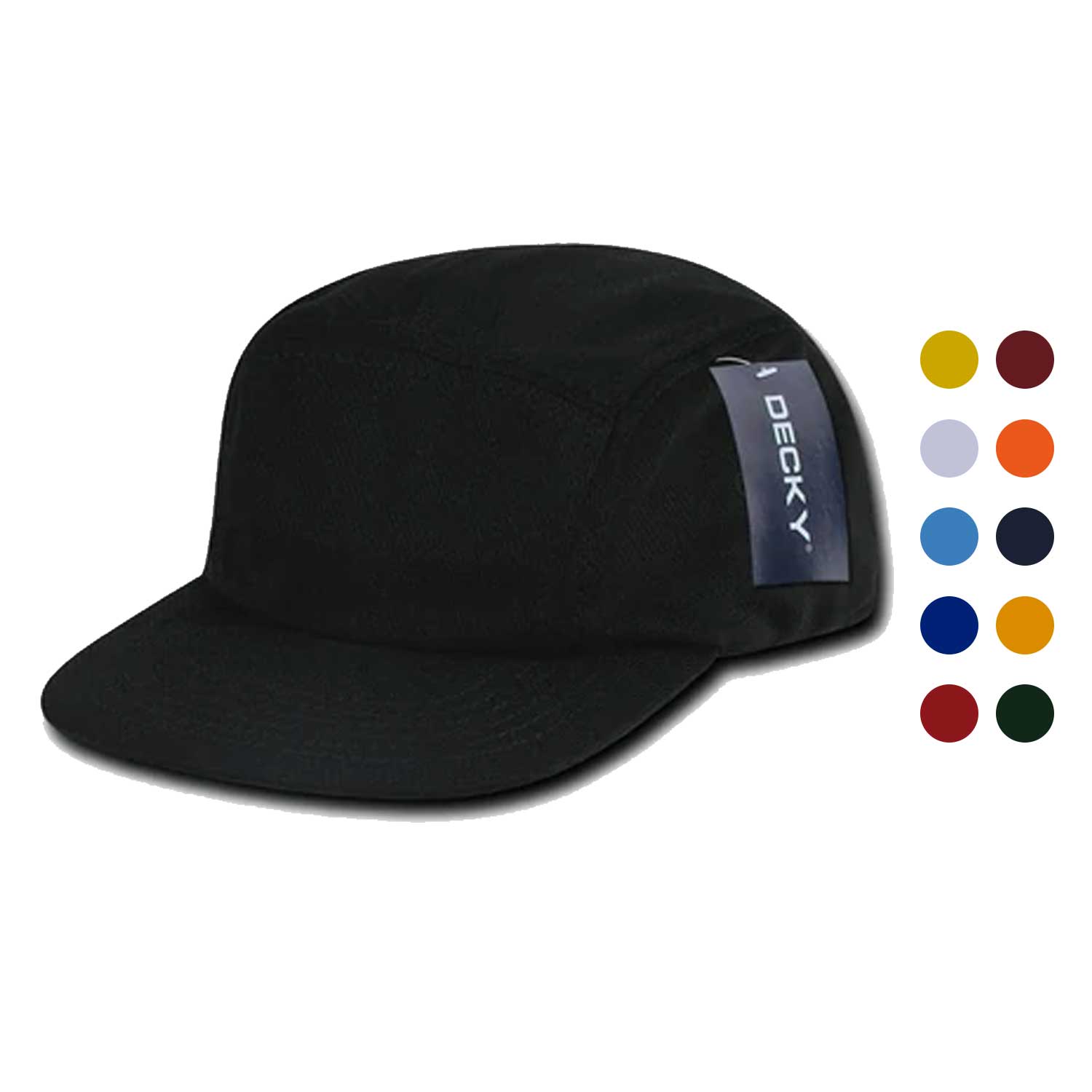 Decky Retro Flat Bill Performance 5 Panel Mesh Racer Caps Hats Unisex