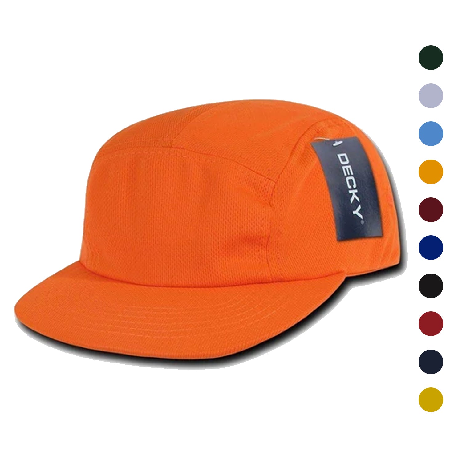 1 Dozen Decky 5 Panel Flat Bill Performance Mesh Racer Caps Hats Whole