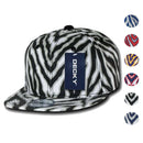Decky Ziger Animal Print Flat Bill Hats Caps Baseball Zebra Snapback-Serve The Flag 1 image