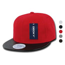 1 Dozen Decky 6 Panel Vinyl Flat Bill Snapback Baseball Cap Hats Wholesale Lots-Serve The Flag 1 image
