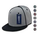 Decky Piped Crown Snapback Two Tone 6 Panel Flat Bill Hats Caps-Serve The Flag 1 image