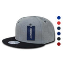 1 Dozen Decky Melton Crown Snapback Two Tone 6 Panel Hats Caps Wholesale Lots!-Serve The Flag 1 image