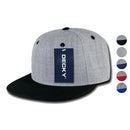 Decky Heather Grey Snapback Two Tone 6 Panel Retro Flat Bill Hats Caps-Serve The Flag 1 image