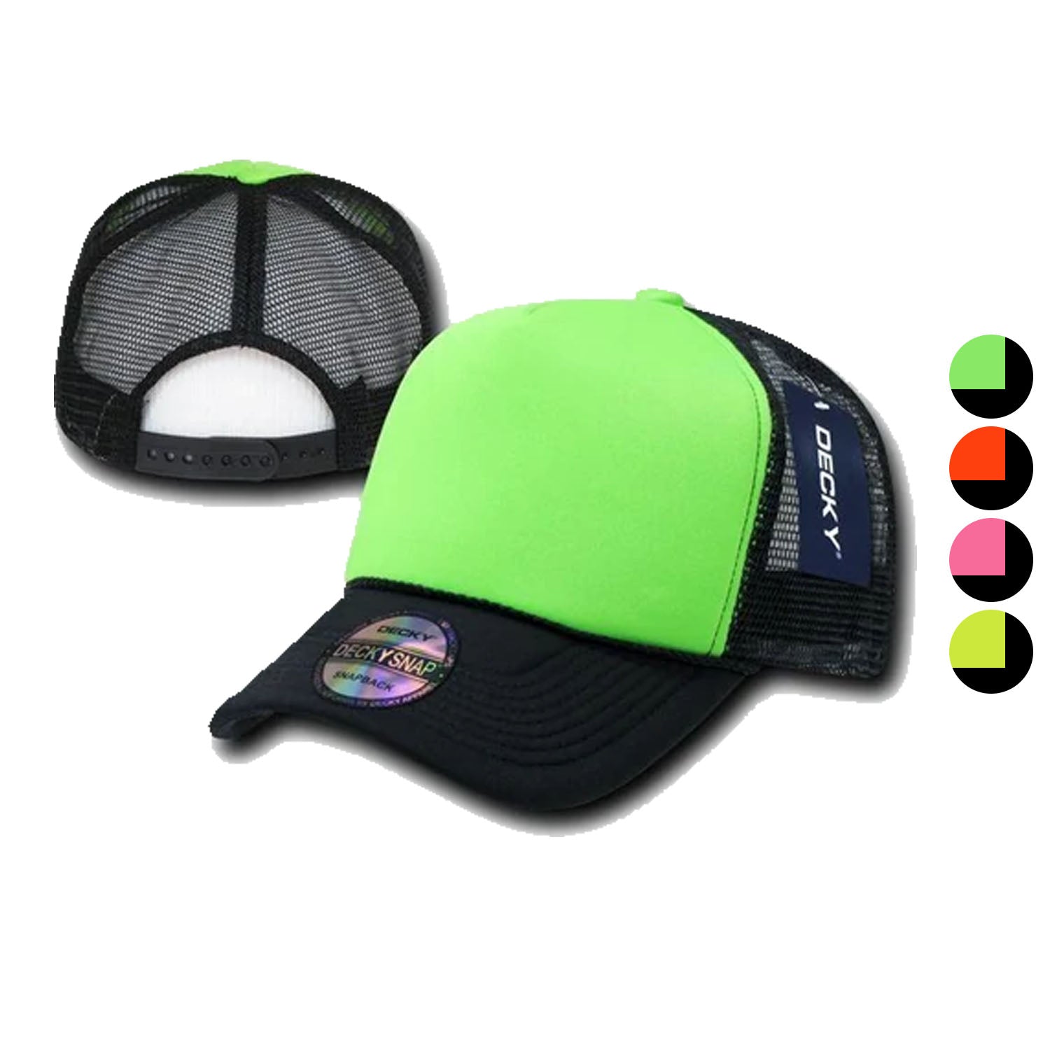 Tri Color Neon Trucker Hat Dozen Blank Neon Foam Mesh Trucker