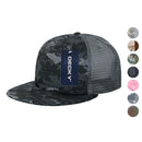 Decky Flat Bill Camouflage Cotton Foam Mesh Trucker Hats Caps Snapback Unisex-Serve The Flag 1 image