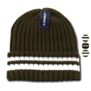 Decky Sweater Beanies Striped Thick Ribbing Knitted Skull Ski Winter Caps Hats-Serve The Flag 1 image