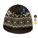 Decky Nordic Style Beanies Snowflake Pom Knit Snowboard Hats Caps Warm Winter-Serve The Flag 1 image