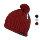 Cuglog Tai Beanies Big Pom Pom Style Tightly Knit Winter Cuffed Caps Hats-Serve The Flag 1 image