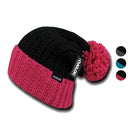 1 Dozen Cuglog Rainier Two Tone Cuffed Beanies Pom Style Wholesale Lots-Serve The Flag 1 image