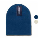 Decky Short Beanies Uncuffed Knit Plain Caps Hats Snug Warm Winter-Serve The Flag 1 image