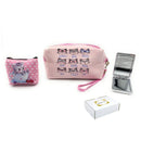 Empire Cove Womens 3 Piece Gift Set Cat Cosmetic Bag Makeup Pouch Mirror Coin Purse 1 image