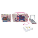 Empire Cove Womens 3 Piece Gift Set Elephant Cosmetic Bag Makeup Coin Pouch Mirror 1 image