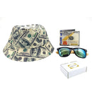 Empire Cove Mens 3 Piece Gift Set 100 Dollar Bill Bucket Hat Bifold Wallet Sunglasses 1 image