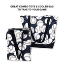 Empire Cove 2 Piece Gift Set Baseball Large Tote Bag Insulated Lunch Bag Cooler-Casaba Shop 2 image