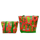 Empire Cove 2 Piece Gift Set Cactus Large Tote Bag Insulated Lunch Bag Cooler  1 image