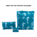Empire Cove Womens 2 Piece Gift Set Seahorse Tote Bag Cosmetic Bag Makeup Pouch-Casaba Shop 2 image