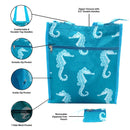 Empire Cove Womens 2 Piece Gift Set Seahorse Tote Bag Cosmetic Bag Makeup Pouch-Casaba Shop 3 image