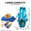 Empire Cove Womens 2 Piece Gift Set Seahorse Tote Bag Cosmetic Bag Makeup Pouch-Casaba Shop 4 image