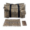 Empire Cove Womens 3 Piece Gift Set Leopard Tote Bag Cosmetic Bag Pouch Mirror 1 image