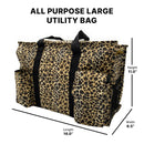 Empire Cove Womens 3 Piece Gift Set Leopard Tote Bag Cosmetic Bag Pouch Mirror-Casaba Shop 3 image