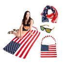 Empire Cove Womens 3 Piece Gift Set Beach Towel Tote Bag USA Scarf Sunglasses 1 image