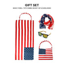 Empire Cove Womens 3 Piece Gift Set Beach Towel Tote Bag USA Scarf Sunglasses-Casaba Shop 2 image