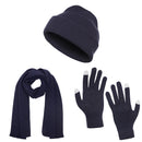 Casaba Winter 3 Piece Set Beanie Hat Scarf Touchscreen Gloves Flat Knit for Men Women-Serve The Flag 39 image