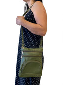 Casaba Womens Genuine Leather Crossbody Purse Shoulder Messenger Bag Organizer-Serve The Flag 3 image