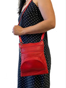 Casaba Womens Genuine Leather Crossbody Purse Shoulder Messenger Bag Organizer-Serve The Flag 9 image