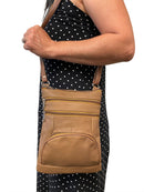 Casaba Womens Genuine Leather Crossbody Purse Shoulder Messenger Bag Organizer-Serve The Flag 5 image