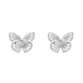Empire Cove 14K Gold Sterling Silver Dipped Stud Earrings Jewelry Butterfly Cubic Zirconia-Casaba Shop