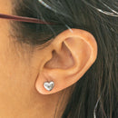 Empire Cove 14K Gold Sterling Silver Dipped Jewelry Heart Shaped Stud Earrings Minimalist-Casaba Shop 4 image