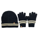 Empire Cove Winter Set Knit Striped Beanie and Touch Screen Gloves Gift Set-Hat/gloves-Empire Cove-Black-Casaba Shop 1 image