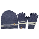 Empire Cove Winter Set Knit Striped Beanie and Touch Screen Gloves Gift Set-Beanies-Empire Cove-Black-Casaba Shop 2 image