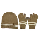 Empire Cove Winter Set Knit Striped Beanie and Touch Screen Gloves Gift Set-Beanies-Empire Cove-Black-Casaba Shop 3 image