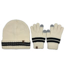 Empire Cove Winter Set Knit Striped Beanie and Touch Screen Gloves Gift Set-Beanies-Empire Cove-Black-Casaba Shop 5 image