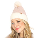 Empire Cove Winter Ribbed Knit Beanie with Faux Fur Pom Pom Hats Gifts for Her-Beanies-Empire Cove-Blue-Casaba Shop 2 image