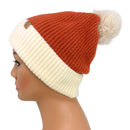 Empire Cove Winter Ribbed Knit Beanie with Faux Fur Pom Pom Hats Gifts for Her-Beanies-Empire Cove-Rust-Casaba Shop 28 image