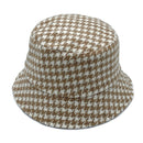 Empire Cove Womens Houndstooth Print Bucket Hat Fishermans-UNCATEGORIZED-Empire Cove-Beige-Casaba Shop 1 image
