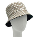Empire Cove Womens Houndstooth Print Bucket Hat Fishermans-UNCATEGORIZED-Empire Cove-Beige-Casaba Shop 6 image