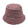 Empire Cove Womens Houndstooth Print Bucket Hat Fishermans-UNCATEGORIZED-Empire Cove-Burgundy-Casaba Shop