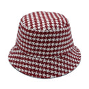 Empire Cove Womens Houndstooth Print Bucket Hat Fishermans-UNCATEGORIZED-Empire Cove-Burgundy-Casaba Shop 4 image