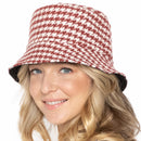 Empire Cove Womens Houndstooth Print Bucket Hat Fishermans-UNCATEGORIZED-Empire Cove-Beige-Casaba Shop 9 image