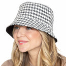 Empire Cove Womens Houndstooth Print Bucket Hat Fishermans-UNCATEGORIZED-Empire Cove-Beige-Casaba Shop 11 image