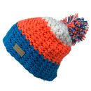 Empire Cove Winter Tri-Color Knit Beanie with Pom Pom-UNCATEGORIZED-Empire Cove-Blue-Casaba Shop 1 image