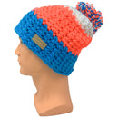 Empire Cove Winter Tri-Color Knit Beanie with Pom Pom-UNCATEGORIZED-Empire Cove-Blue-Casaba Shop 5 image