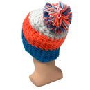 Empire Cove Winter Tri-Color Knit Beanie with Pom Pom-UNCATEGORIZED-Empire Cove-Blue-Casaba Shop 6 image