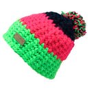 Empire Cove Winter Tri-Color Knit Beanie with Pom Pom-UNCATEGORIZED-Empire Cove-Lime-Casaba Shop 2 image