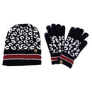 Empire Cove Winter Set Knit Leopard Striped Beanie and Touch Screen Gloves Gift Set-Hat/gloves-Empire Cove-Beige-Casaba Shop 2 image