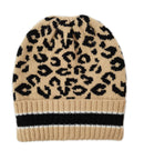 Empire Cove Winter Set Knit Leopard Striped Beanie and Touch Screen Gloves Gift Set-Hat/gloves-Empire Cove-Beige-Casaba Shop 12 image
